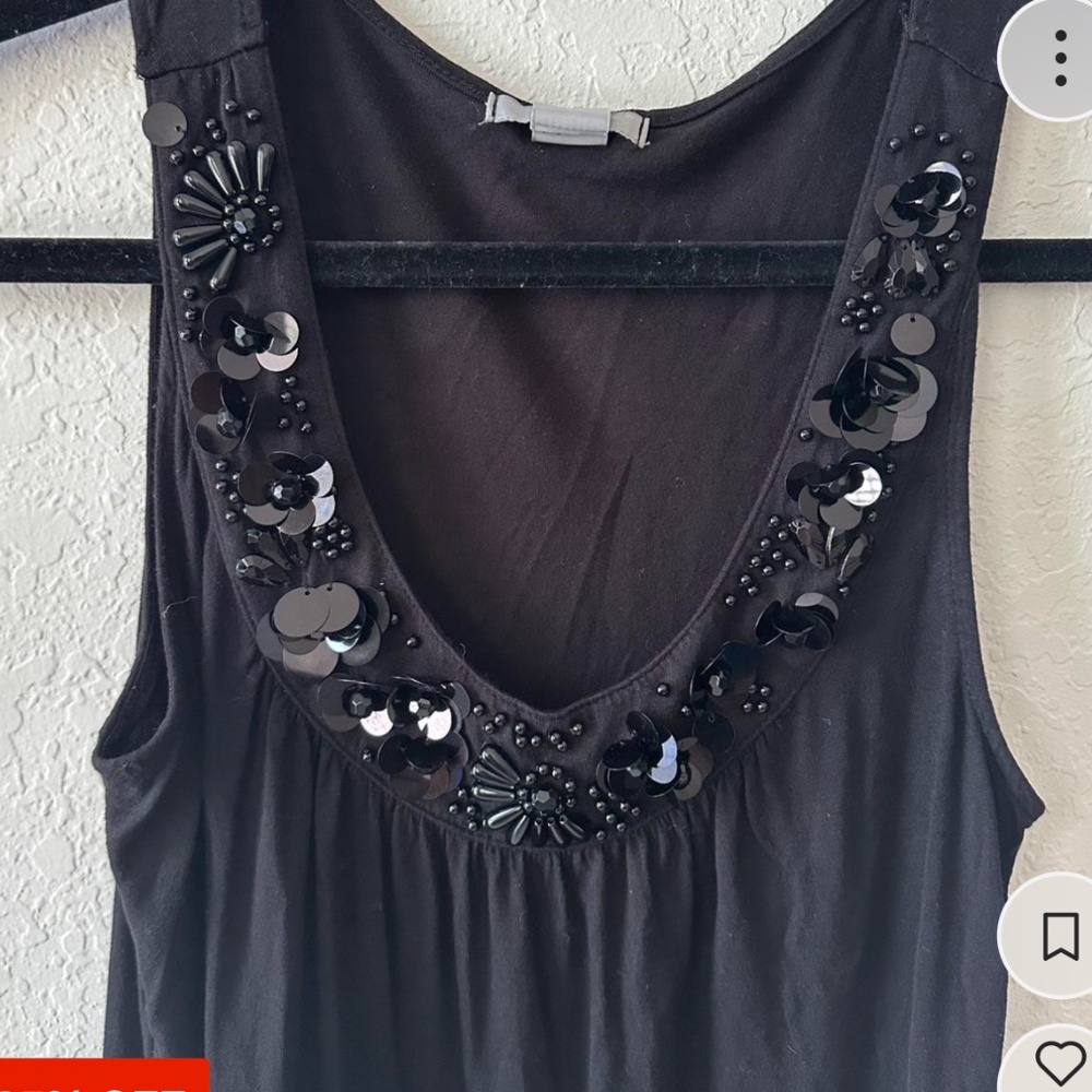 Black beaded top